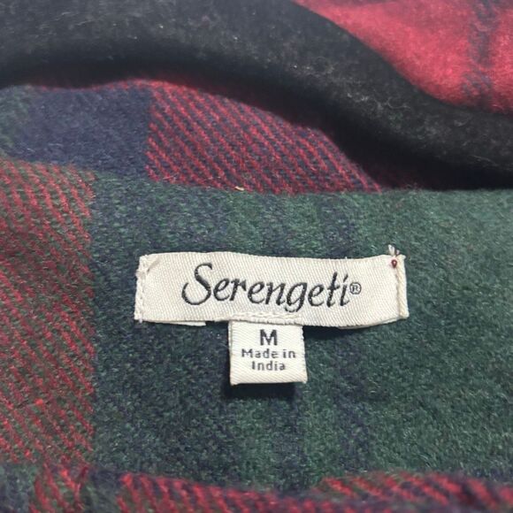Serengeti tartan plaid red green wool blend bomber coat medium - Picture 2 of 4